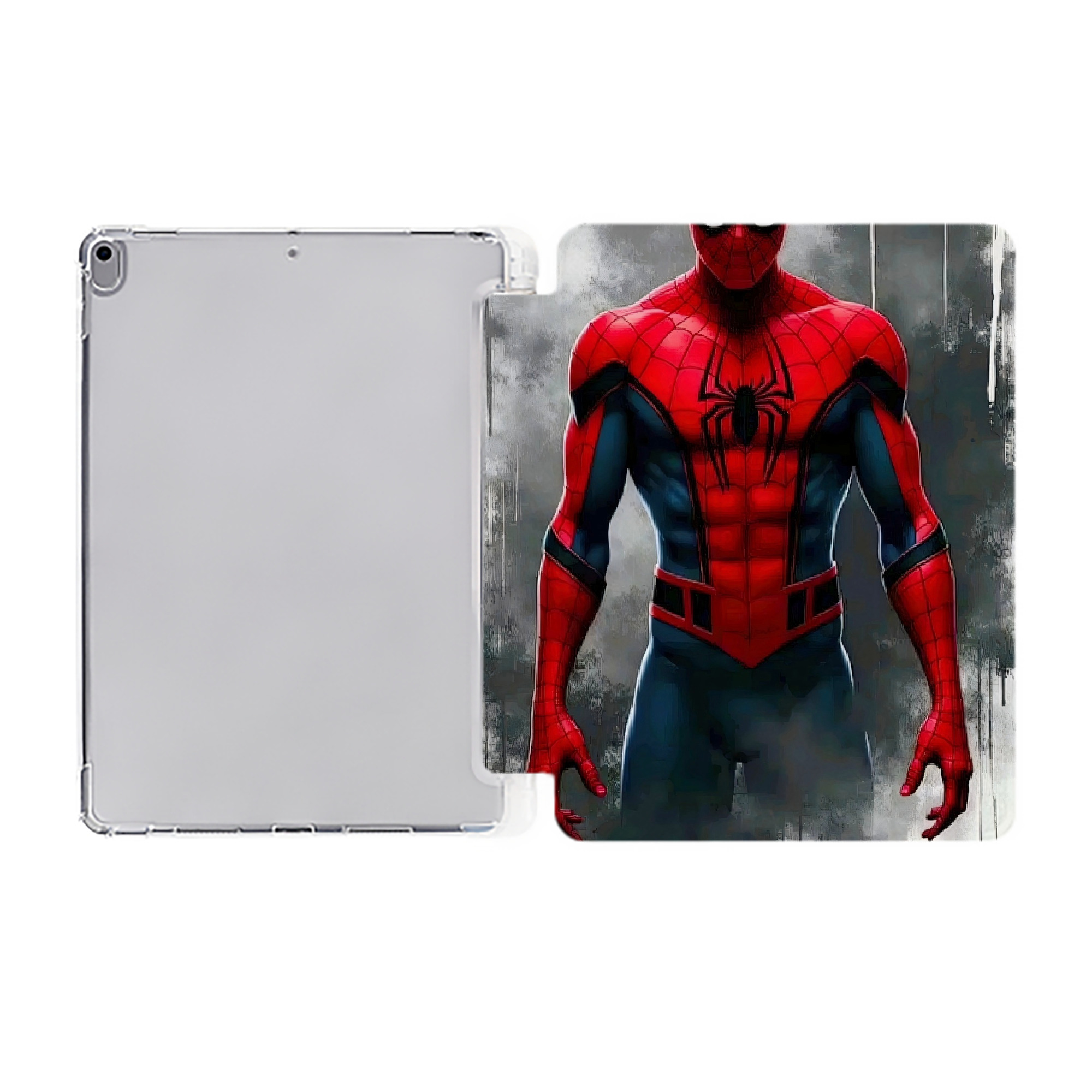 （画像用） Spider Man スパイダーマン IPad ケース ペン収納付き 三つ折りスタンド PUレザー×シリコン 対応機種9.5/10.5/10.9インチ